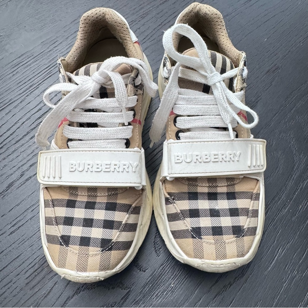 Burberry Women’s Regis Check Trainer Sneakers - Size 5.5 - Picture 1 of 7